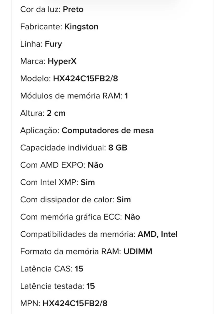 Memória RAM DDR 4 2X8Gb - Foto 3
