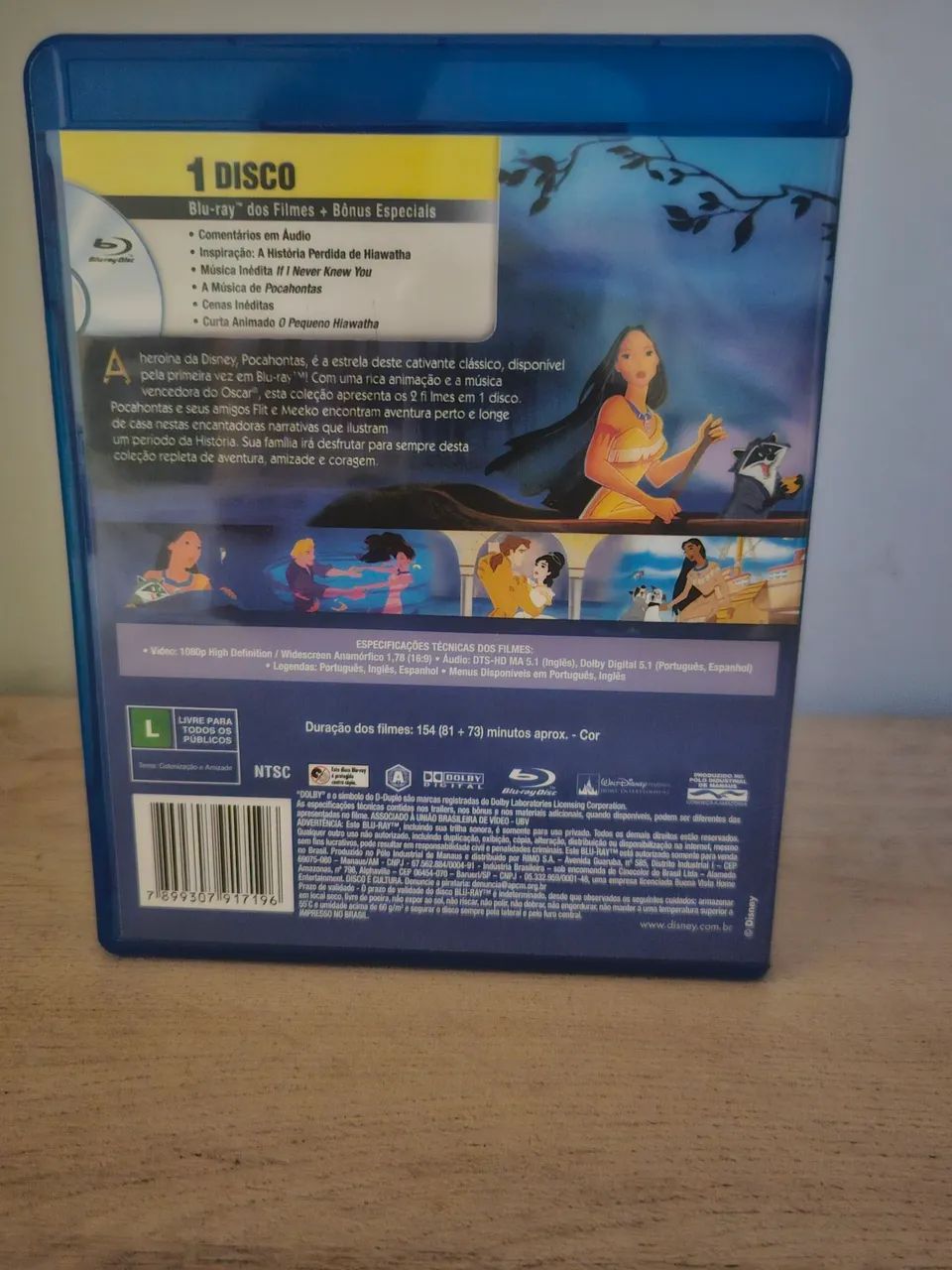 Pocahontas com 2 filmes 1 e 2 - Blu-ray - Disney  - Foto 2