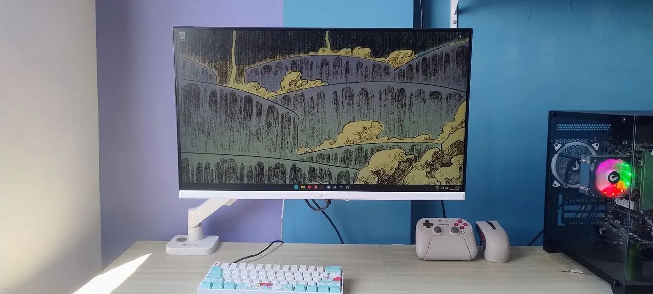 Monitor Branco Superframe 24 polegadas 260hz com braço articulado incluído 