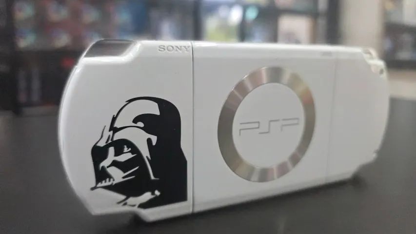 Console PSP2001 Star Wars Darth Vader - Branco +  Case + Capa (Modificado) - Foto 4