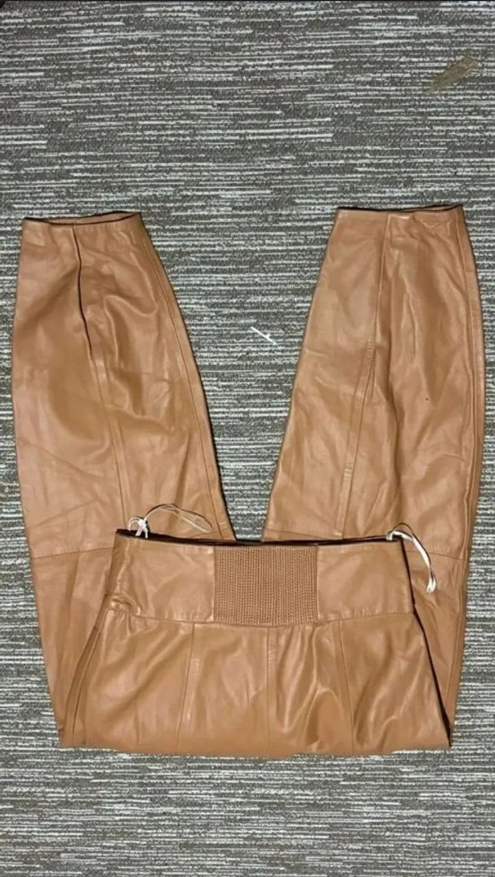 Calça de couro Cris Barros T 40 - Foto 3