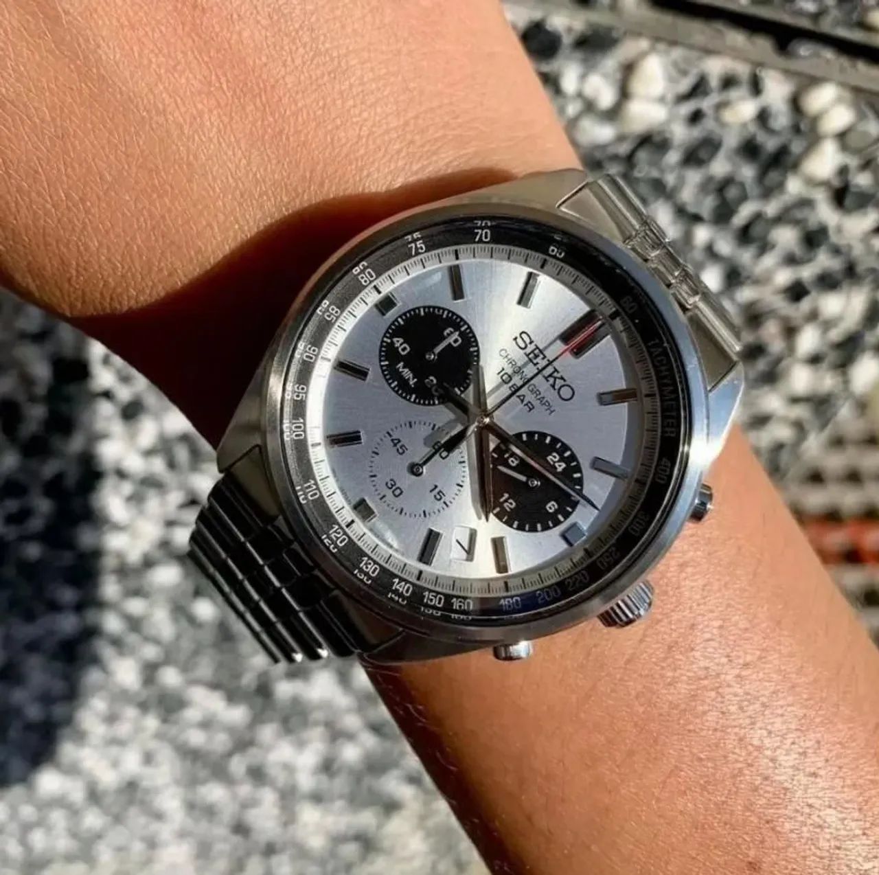 Relogio Seiko Chrono Panda SSP425P1 41,5mm - Foto 4