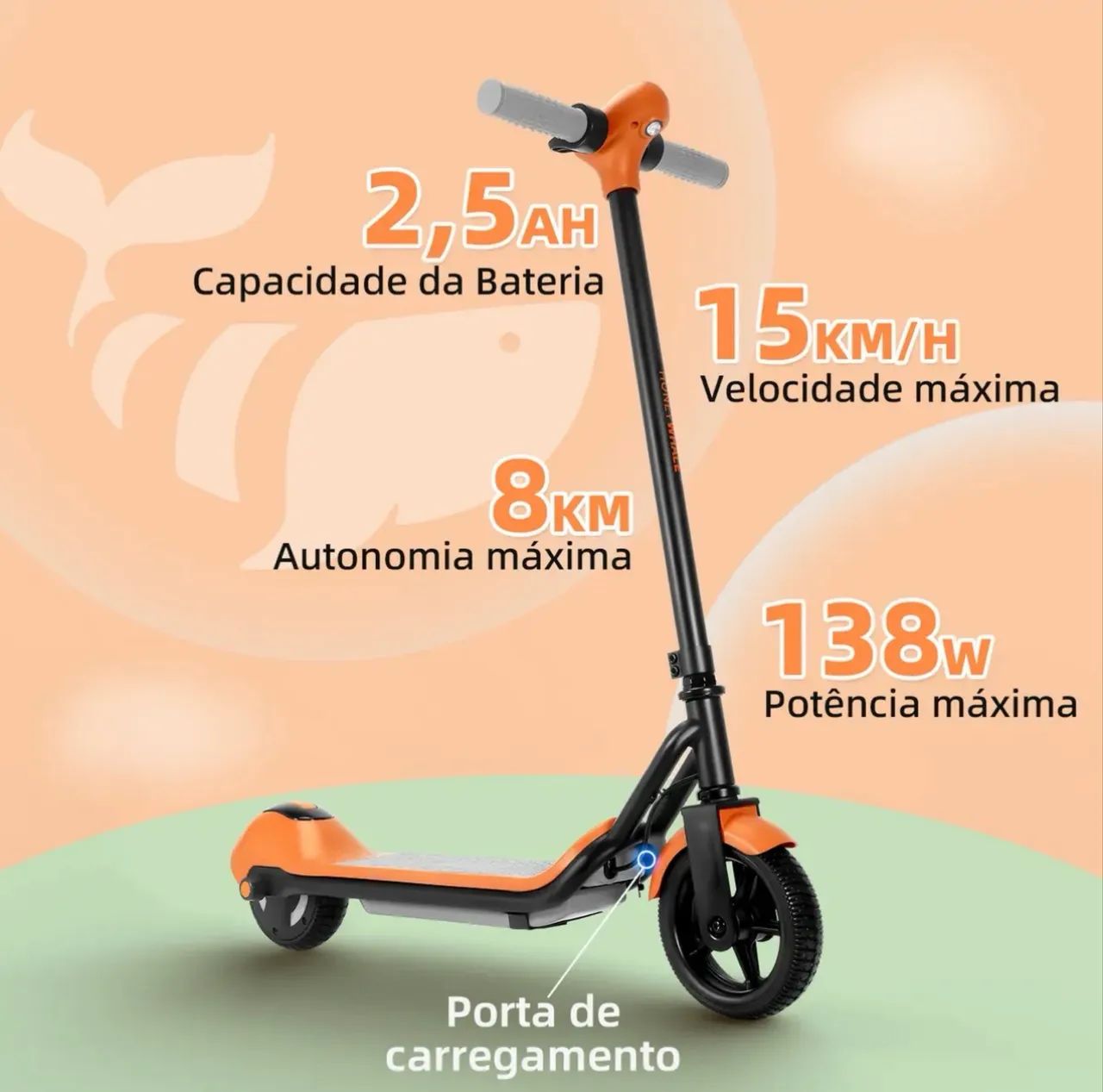 Patinete Elétrico Infantil Honey Whale E2 - Foto 5