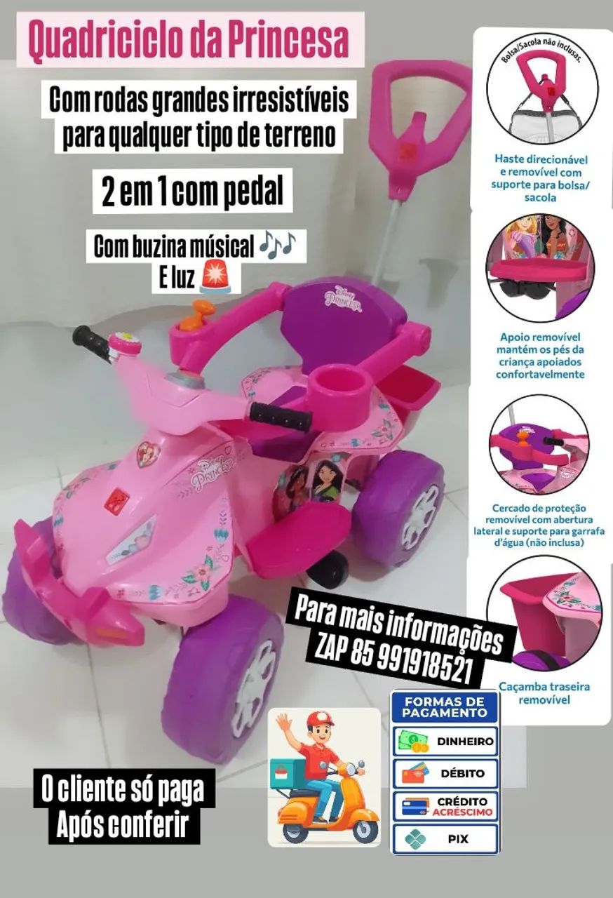 Carrinho de Passeio das Princesas 