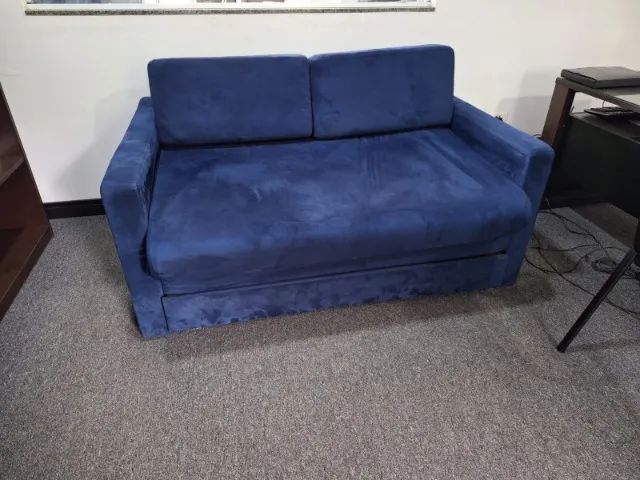 Sofá cama castor azul 2 lugares - Foto 3