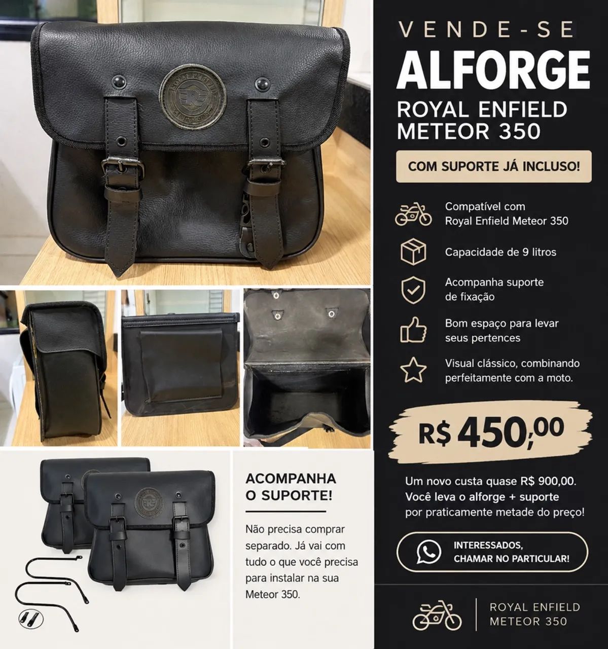Alforge Royal Enfield 9 litros 