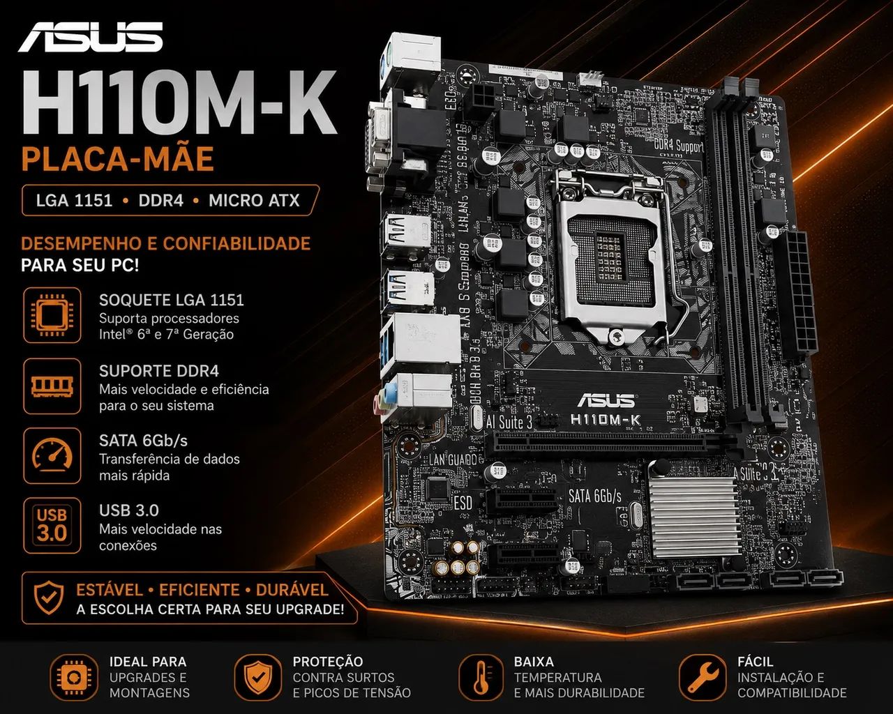Placa mãe ASUS H110M-K 