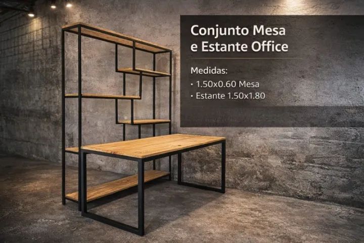 Kit mesa/estante Escritorio - Foto 5