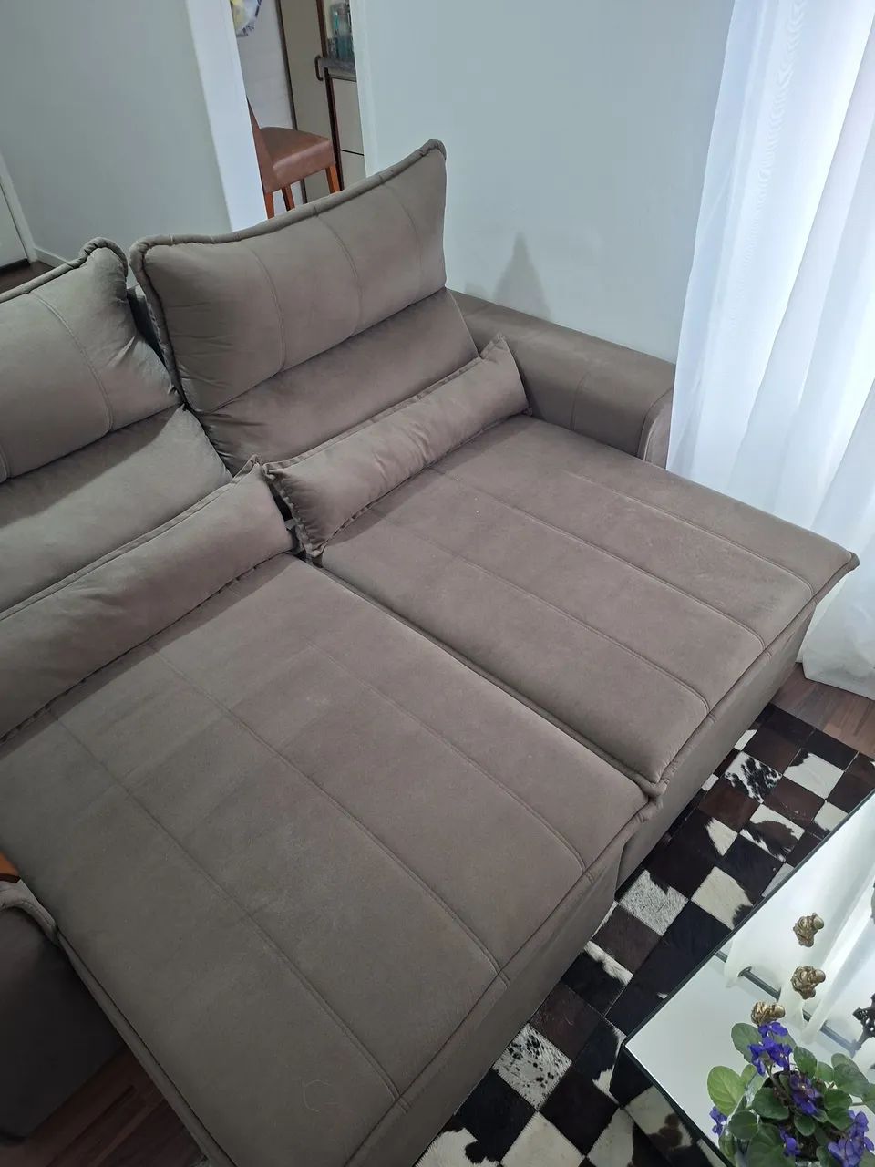 Sofá retrátil 2,10 m Suede  - Foto 4