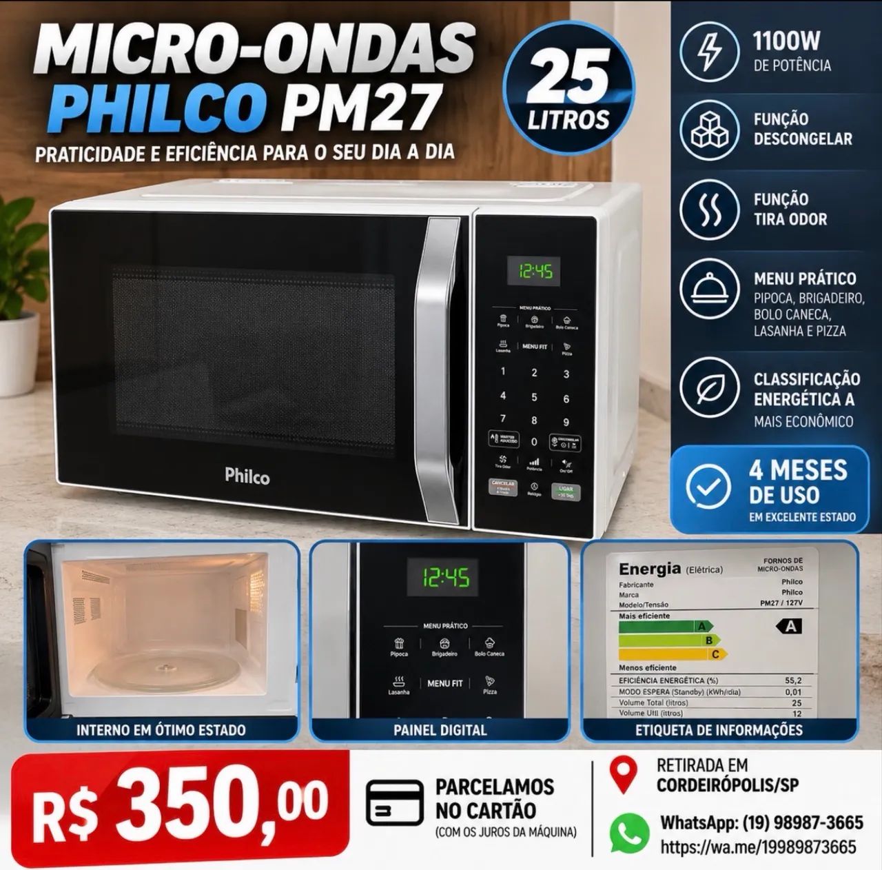 ? MICRO-ONDAS PHILCO 25L