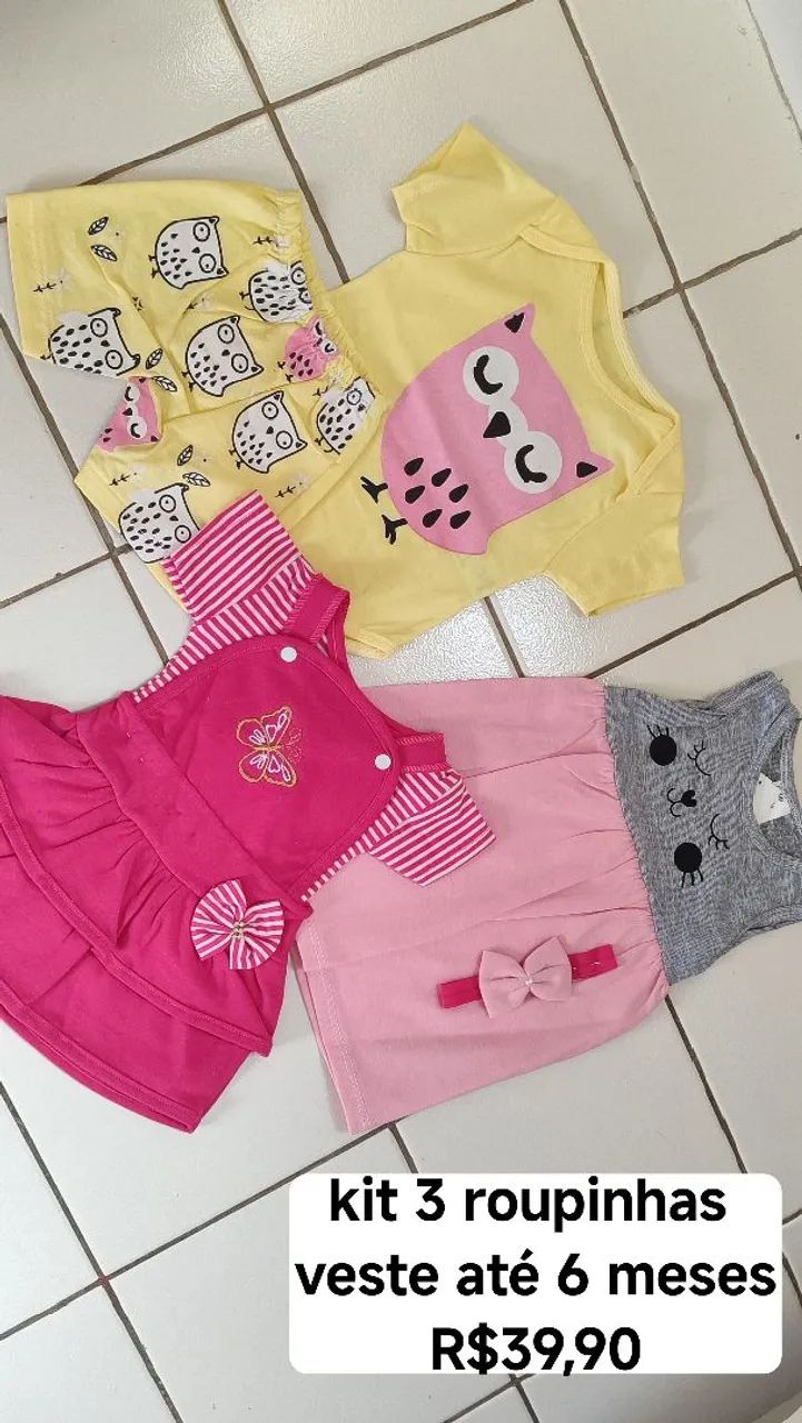 KIT 3 ROUPAS de BEBÊ (até 6 meses) - Foto 3