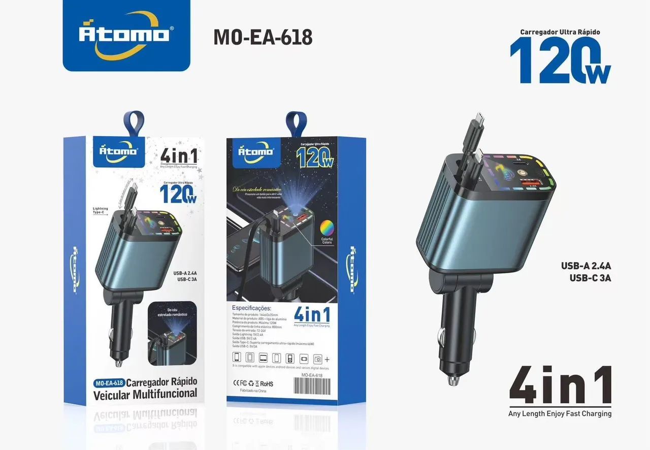 carregador veicular multifuncional 