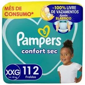 Fralda Pampers Confort Sec XXG 112 Unidade - Validade 2028