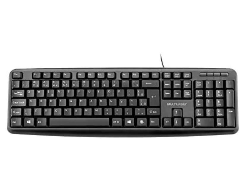Teclado Multilaser preto, com fio USB