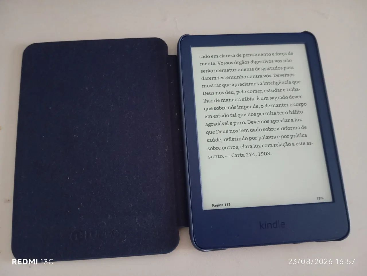 Kindle com capa