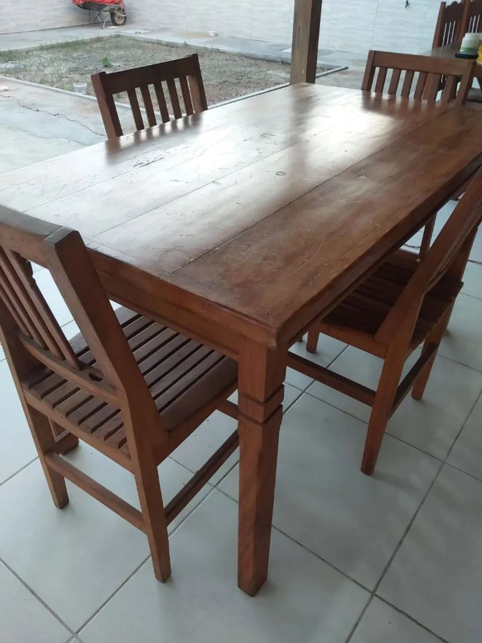 Mesa com 4 cadeiras de madeira Peroba rosa  - Foto 3