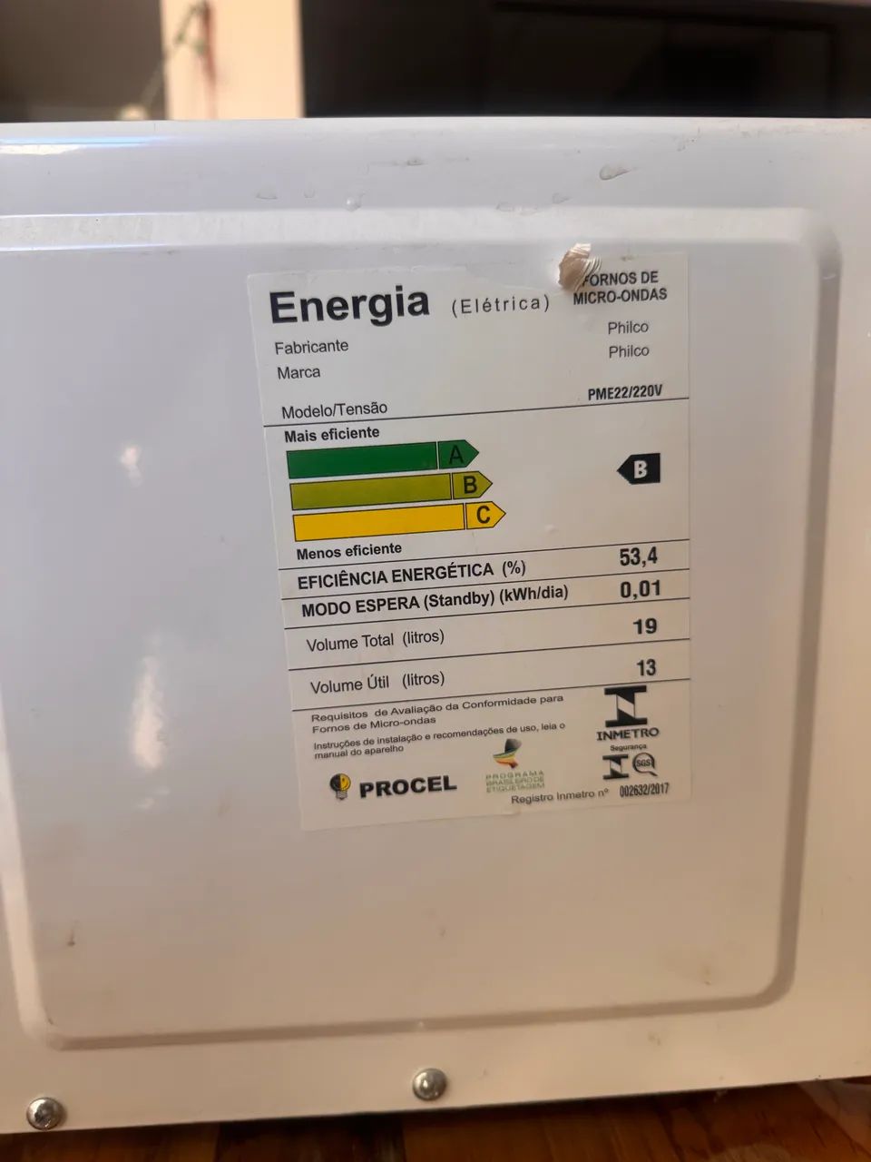 Micro-ondas Philco 19L Branco 220V Usado - Foto 5