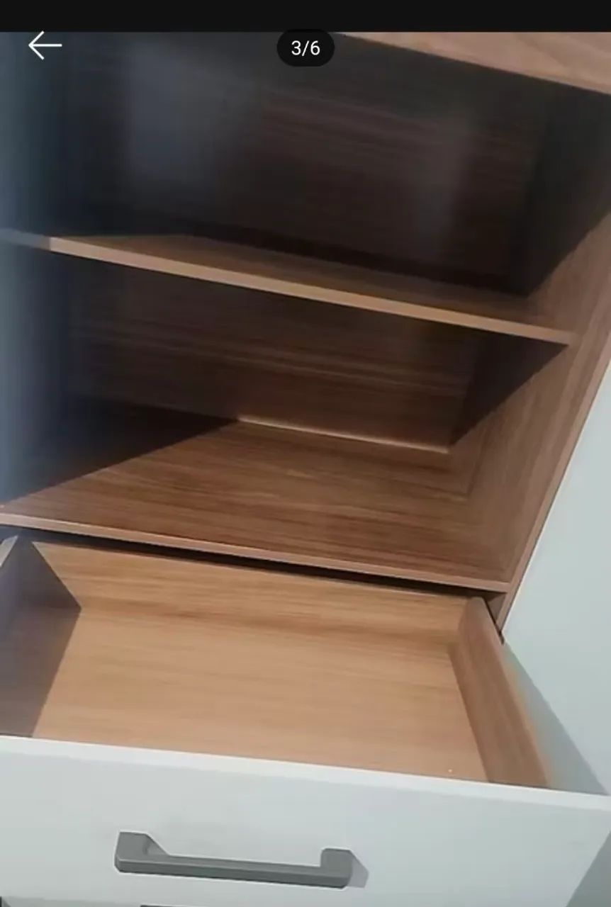Cômoda de quarto Marabá 6 gavetas 1 porta e prateleiras  - Foto 4