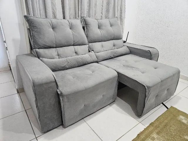 Sofá retratil e reclinavel em suede  - Foto 4