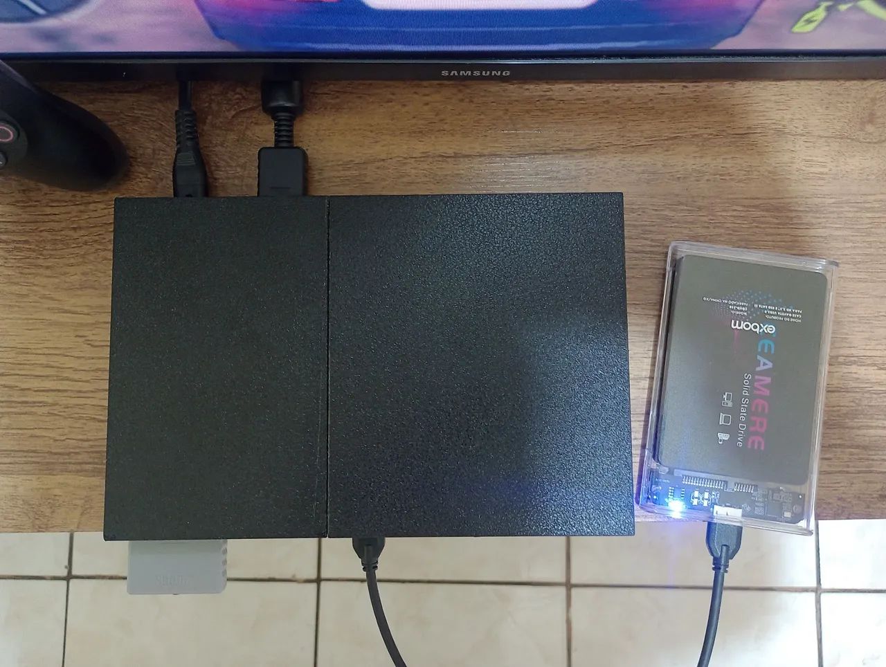 PS2 SLIM + SSD 120GB COM JOGOS  - Foto 3