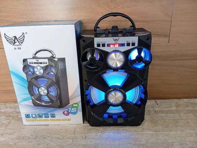 Caixa de Som 15w Bluetooth Muito Forte Recarregável com Led - Foto 6