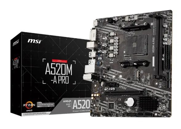 PLACA MÃE MSI A520M-A PRO DDR4 (PROCESSADORES AMD AM4)