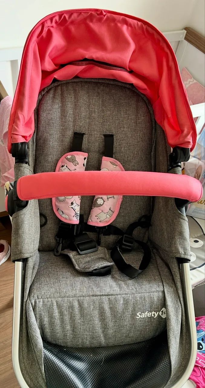 Carrinho e bebê conforto Safety Mobi 1st Rosa - Foto 5