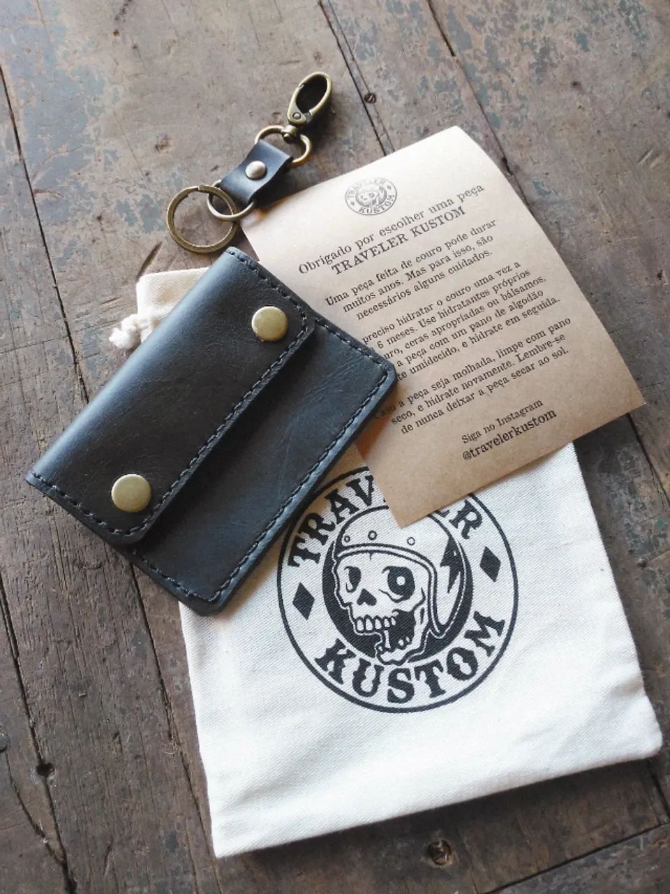 Carteira de couro + chaveiro - Foto 3