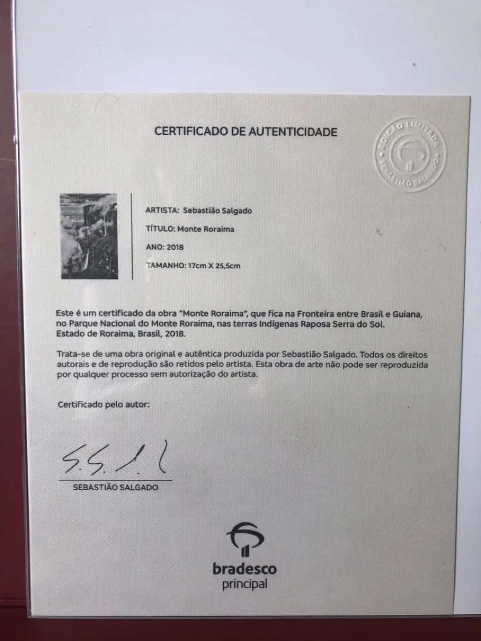 Foto de Sebastião Salgado - Monte Roraima com certificado  - Foto 3