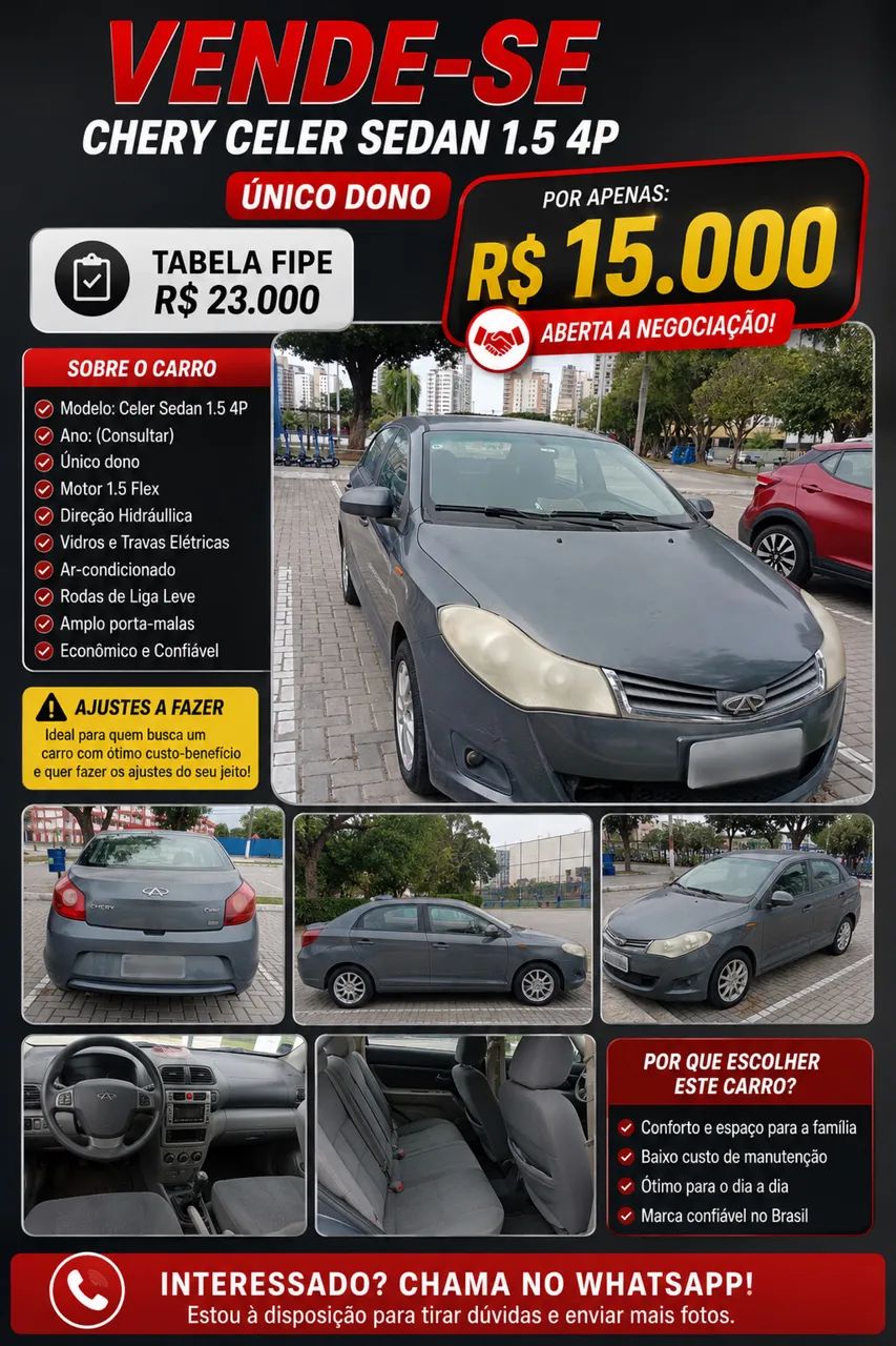 Chery Celer Sedan 1.5 16V Flex 5P 2013