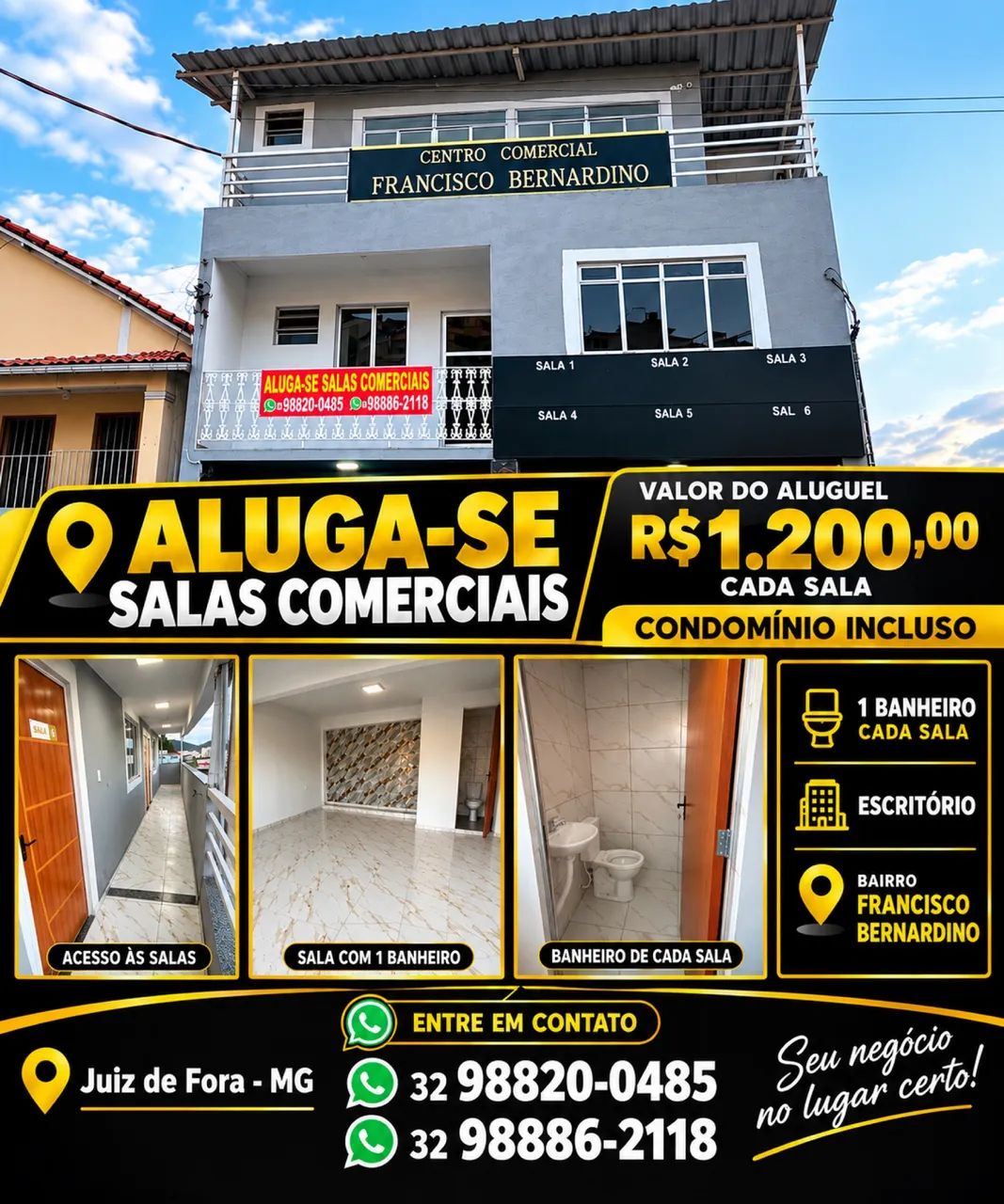 Salas Comerciais Bairro Francisco Bernardino 