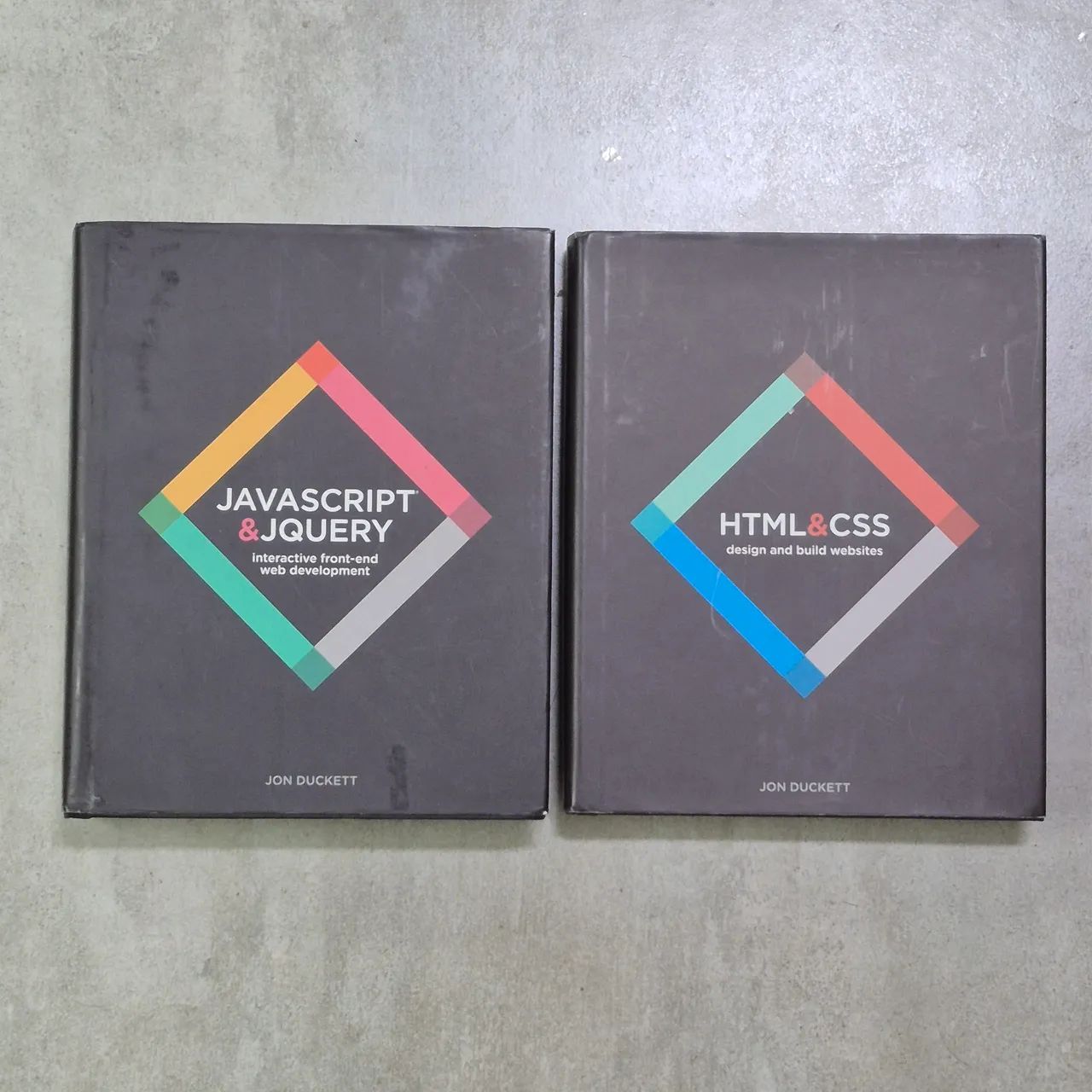 2 LIVROS DO JON DUCKETT EM INGLÊS JAVASCRIPT & JQUERY HTML CSS DESIG BUILD WEBSITES usados