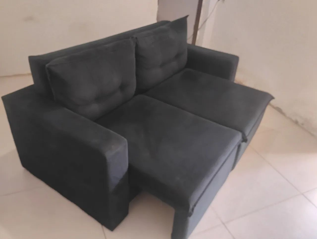 Sofá retrátil 1,80m preto 