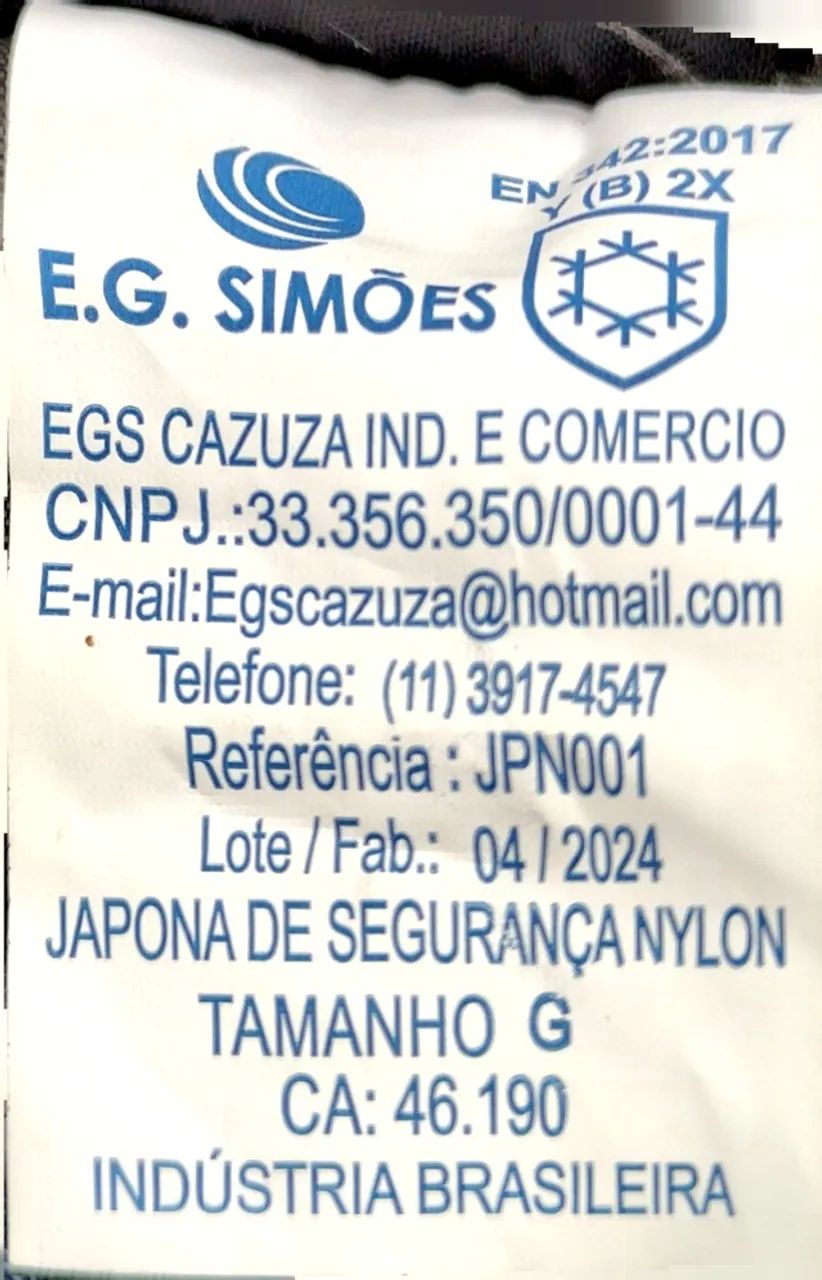 ?Conjunto Câmara Fria Térmico G (Japona + Calça Nylon) - Semi-Novo Com CA: - Foto 3