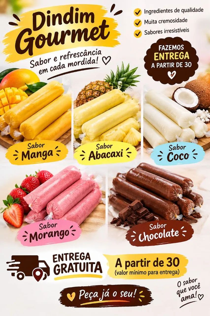 Dindim Gourmet-muito Sabor E cremosidade 3,00