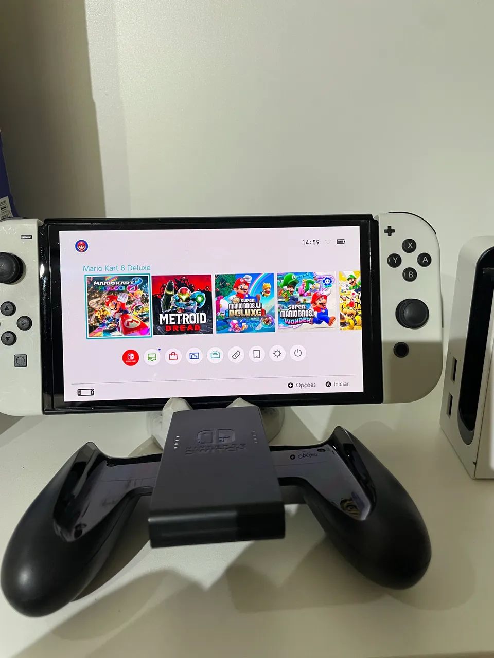 Nintendo switch oled branco destravado - Foto 3