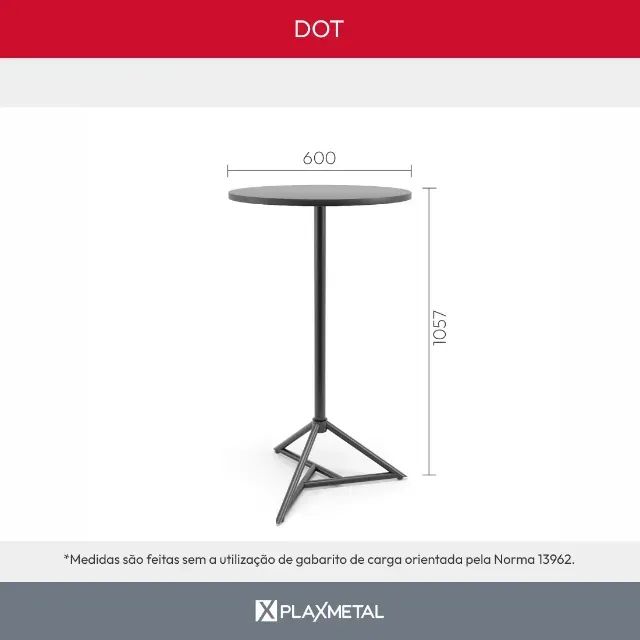 Mesa Bistrô Alta Redonda Preta com Base Piramidal - Foto 3