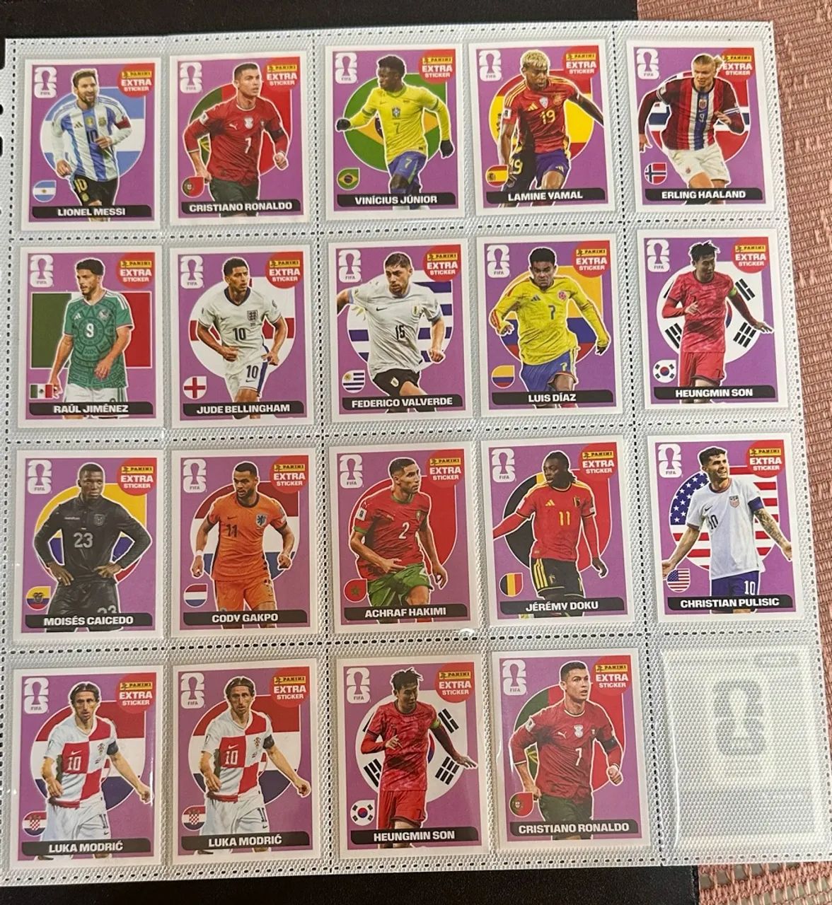 Kit com 33 legends no sleeve Lilas/Bronze/Prata copa 2026