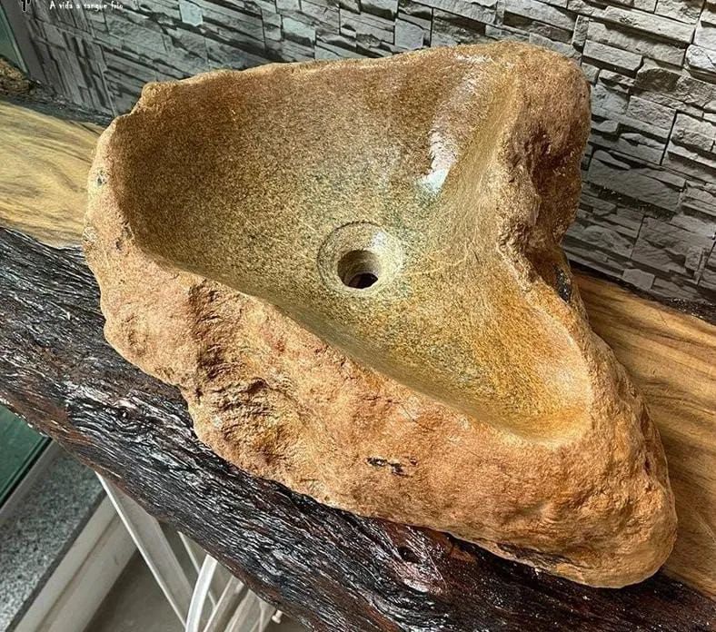 Cuba sobrepor em pedra natural rústica para banheiro e lavabos - Foto 4