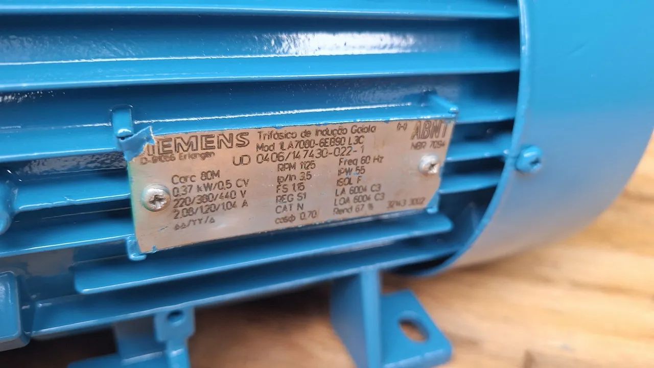 Motor elétrico trifásico 0.5 cv rotação 1125. - Foto 6
