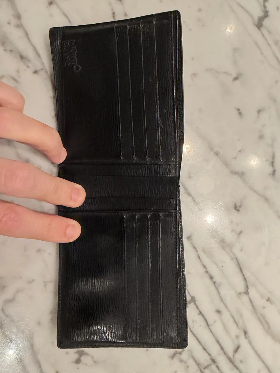 Carteira Montblanc em couro preto, modelo bifold, ORIGINAL! - Foto 2