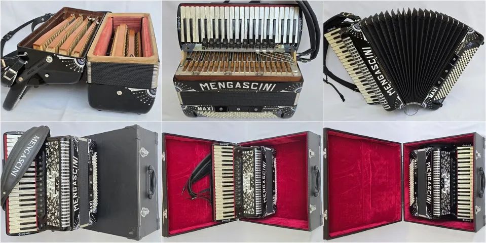 Acordeon 120 Baixos Mengascini Polifônica "Já Eletrificada" - Foto 5