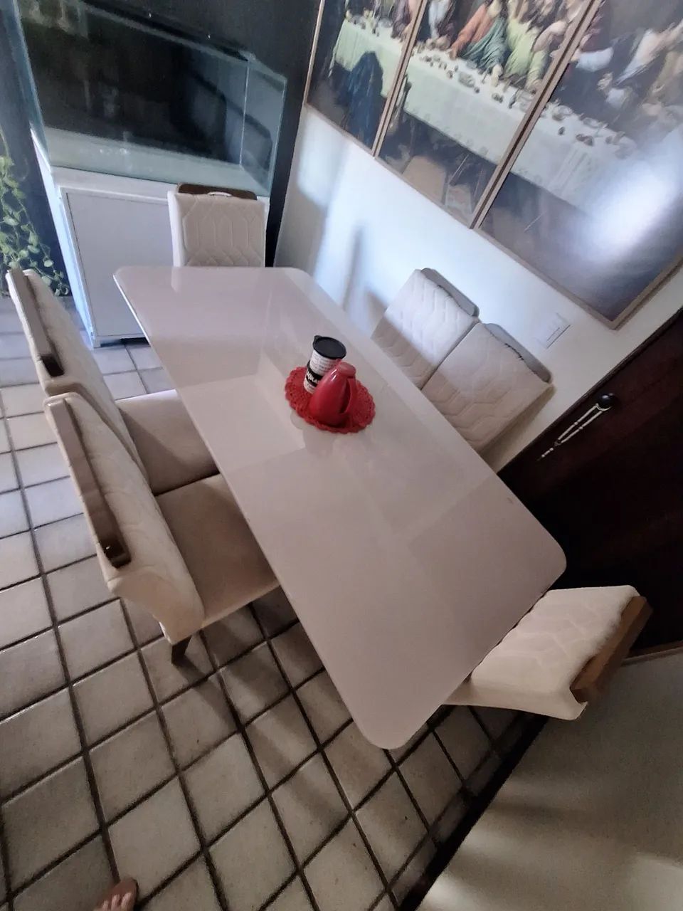 Conjuntos de mesa de jantar com 6 cadeiras - Foto 4