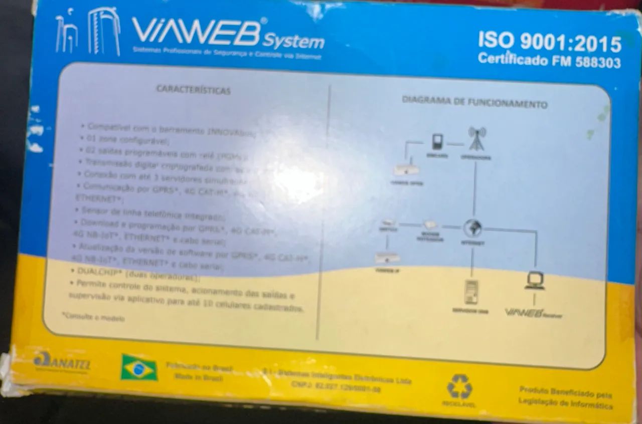 módulo de comunicação de segurança eletrônica da marca VIAWEB System