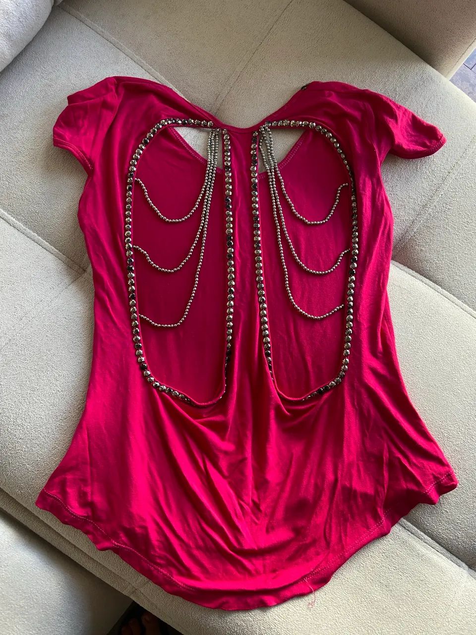 Blusa Pink com Strass e Corrente - Foto 5