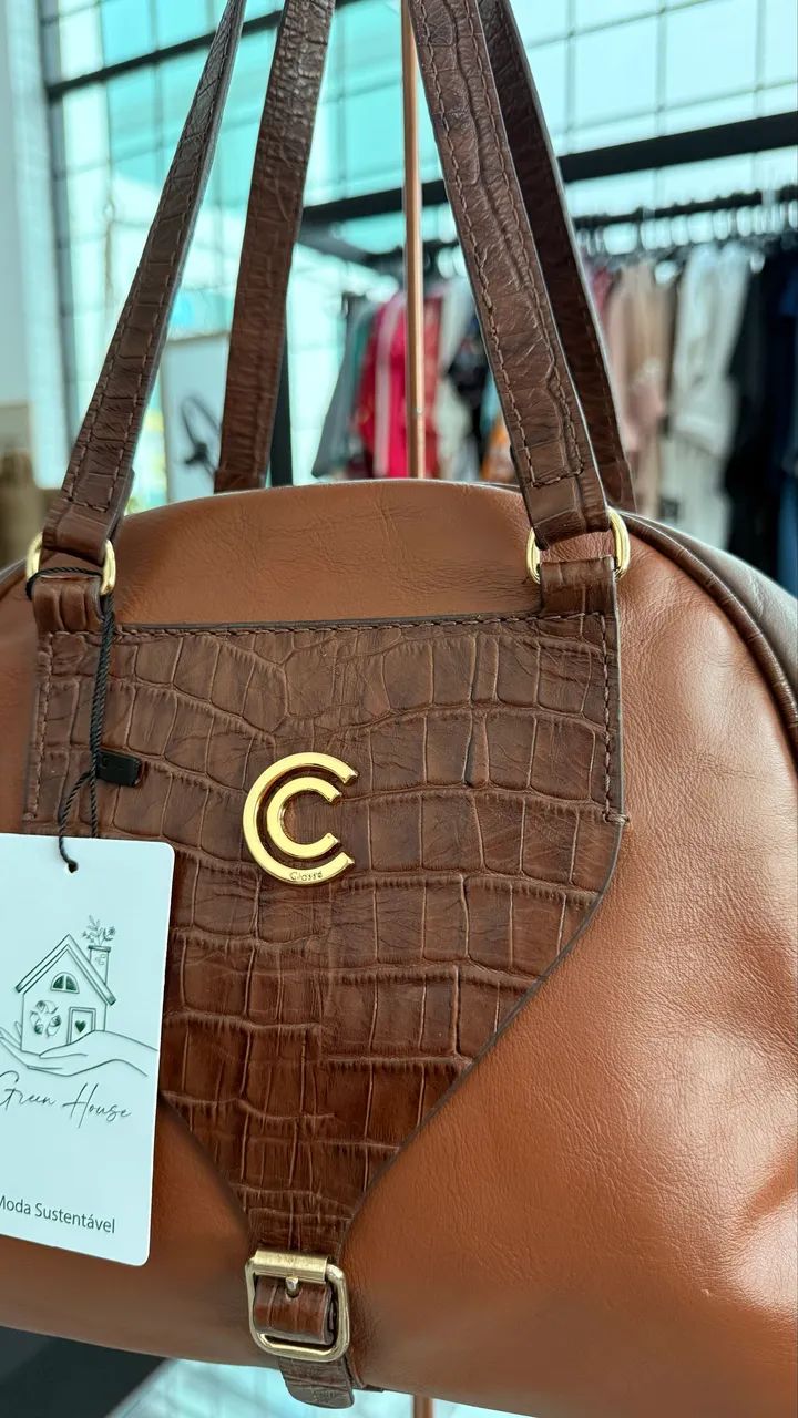 Bolsa Classe em couro 