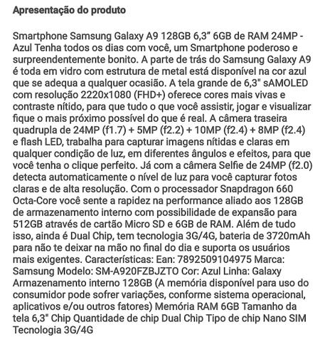 Samsung A9 zerado azul - Foto 6