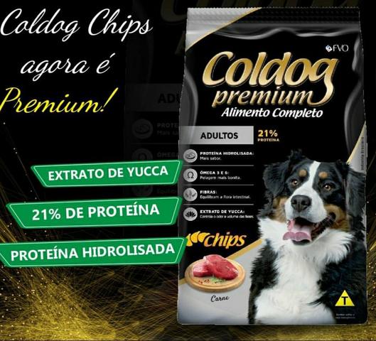 Ração Coldog Premium. *Chips* Adulto 25kg * Avista