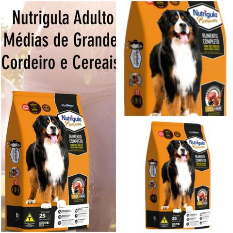 Ração Nutrigula Premium Adulto 25kg *Avista* Sabor Cordeiro e Cereais + Asai