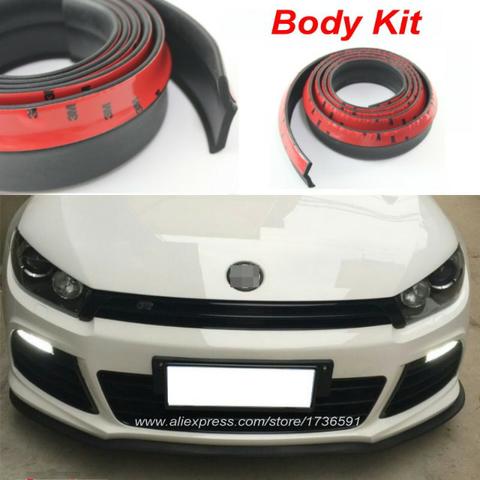 Front Lip Bumper De Borracha Adesivo Para Para-Choque Aerodinâmico 2.5 Metros - Preto - Foto 7